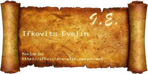 Ifkovits Evelin névjegykártya